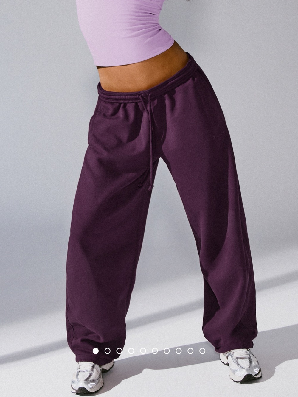 Garage Ultra Fleece Barrel Leg Sweatpants in Wild Berry Maroon